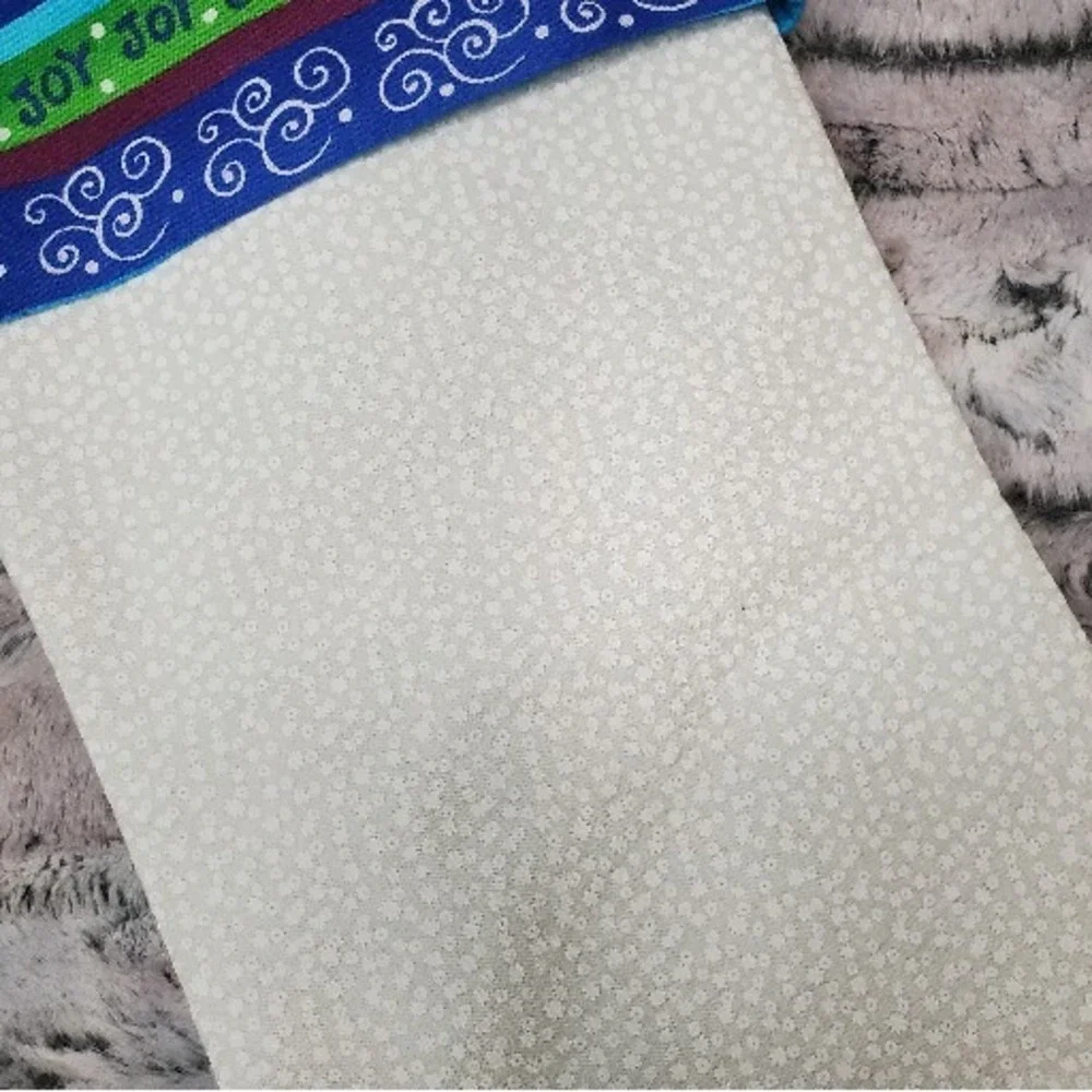 Joy Snowman Family Winter Snowflake Christmas 17 Inch Stocking Green Blue Purple